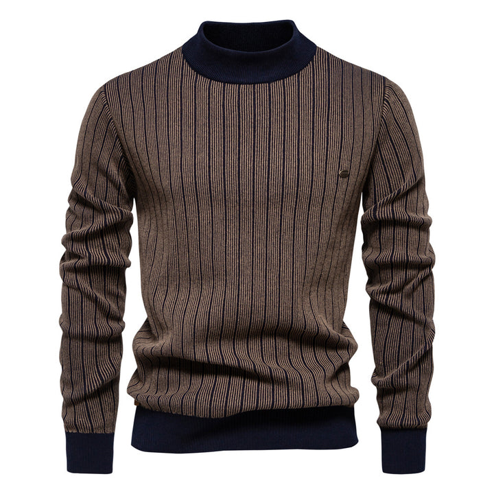 Herrer rullekrave pullover med fint strukturmønster Stilla