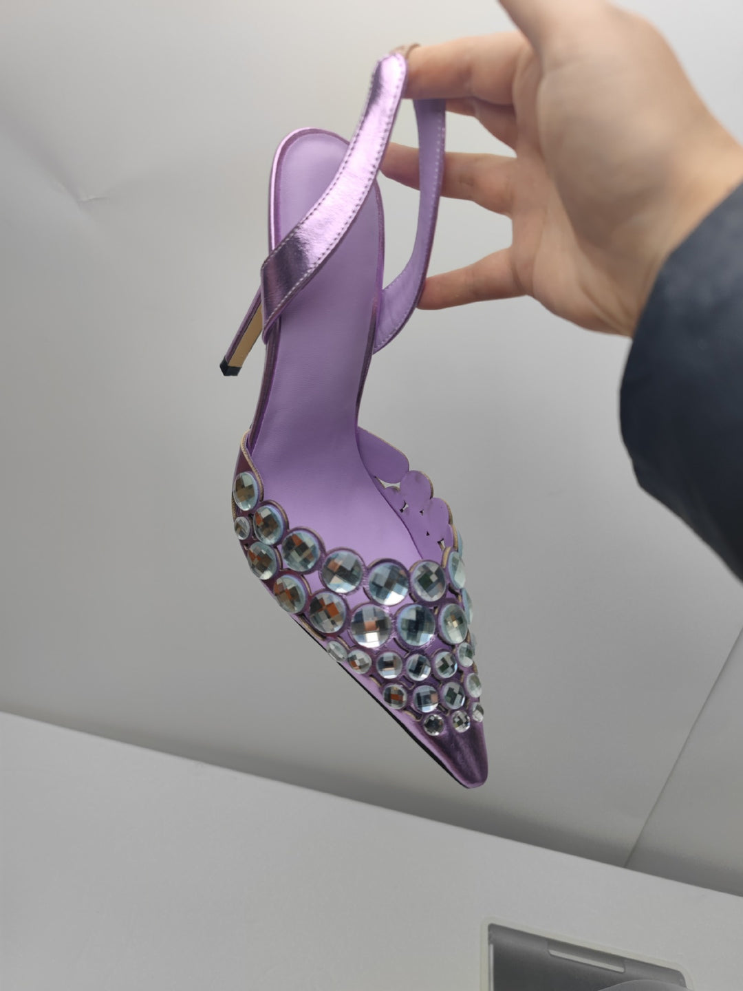 Femme Elegant Strass-besatte Slingback-hæle Stilla