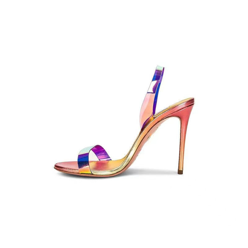 Femme Strappy Højhælede Sandaler med iriserende Remme Stilla