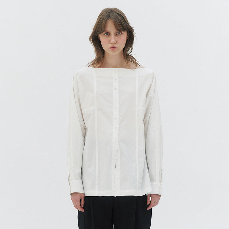 Dame Elegant bomuldsbluse med moderne knapdetaljer og afslappet snit Stilla