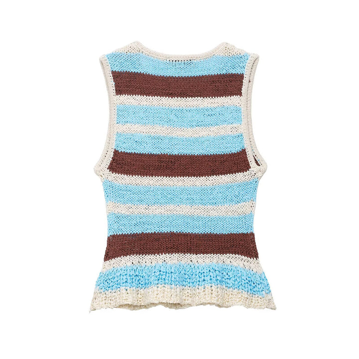Femme Ribbede Strik Crop Top Stilla
