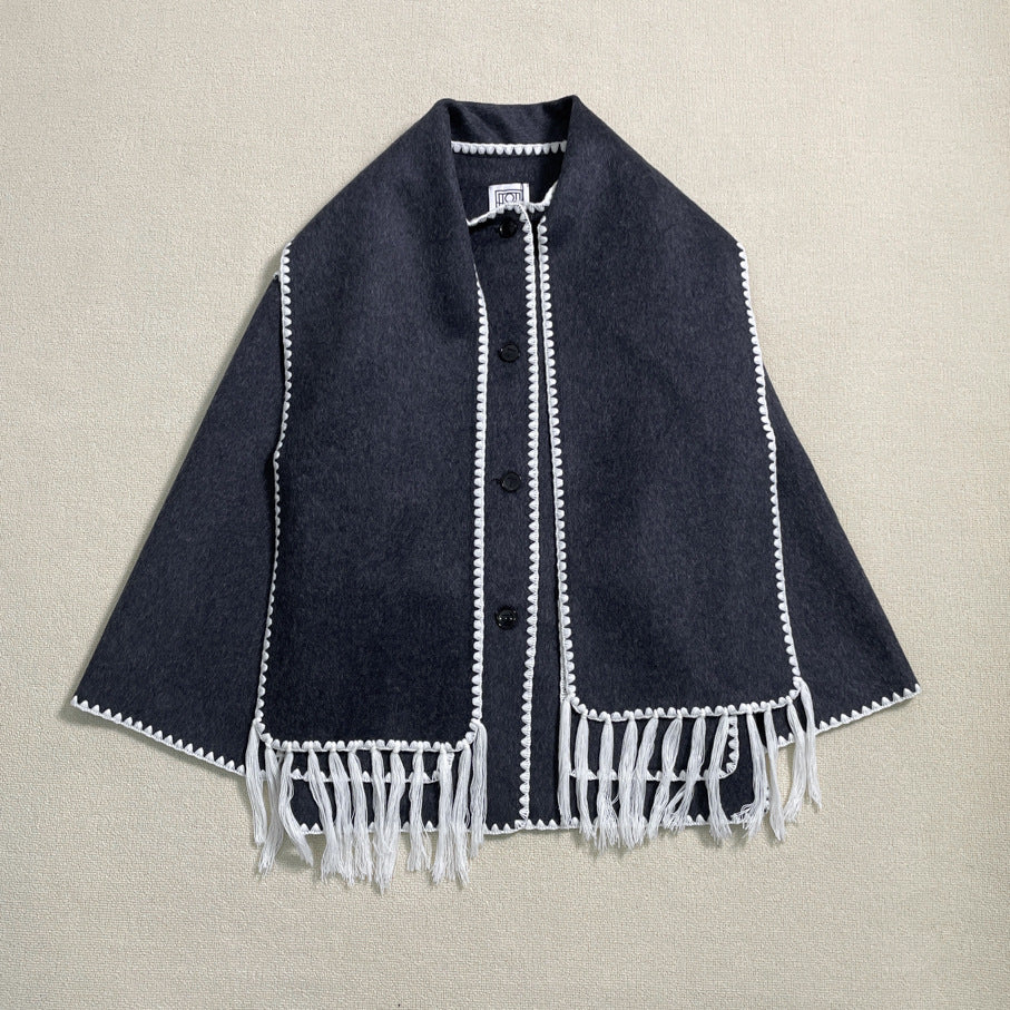 Kvinders elegante og alsidige uld poncho Stilla