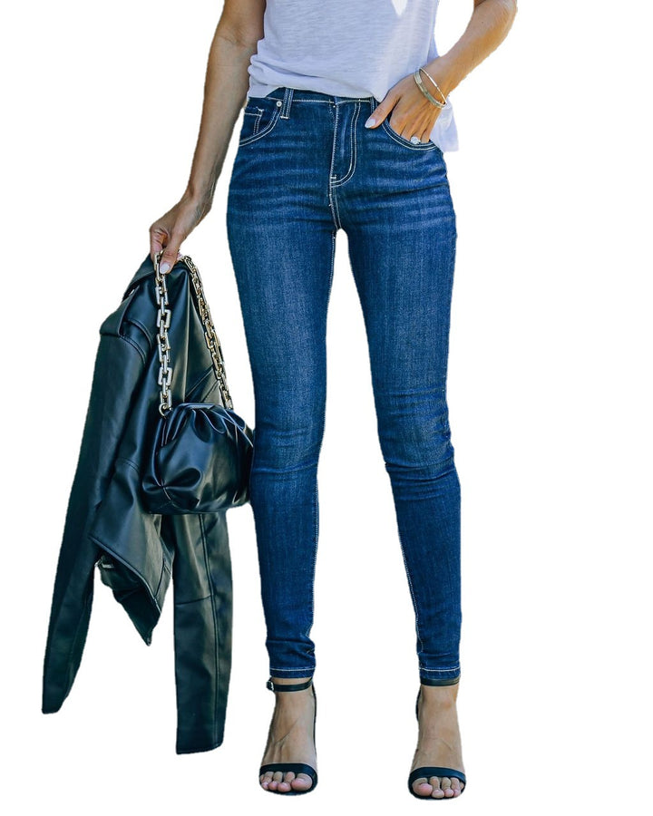 Dame Højskårede Skinny Jeans Stilla