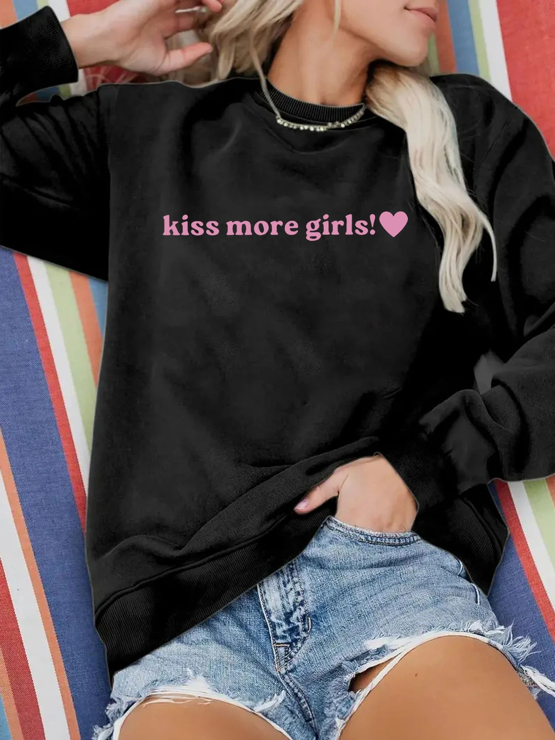 Kvinders sweatshirts med inspirerende tekst og afslappet pasform Stilla