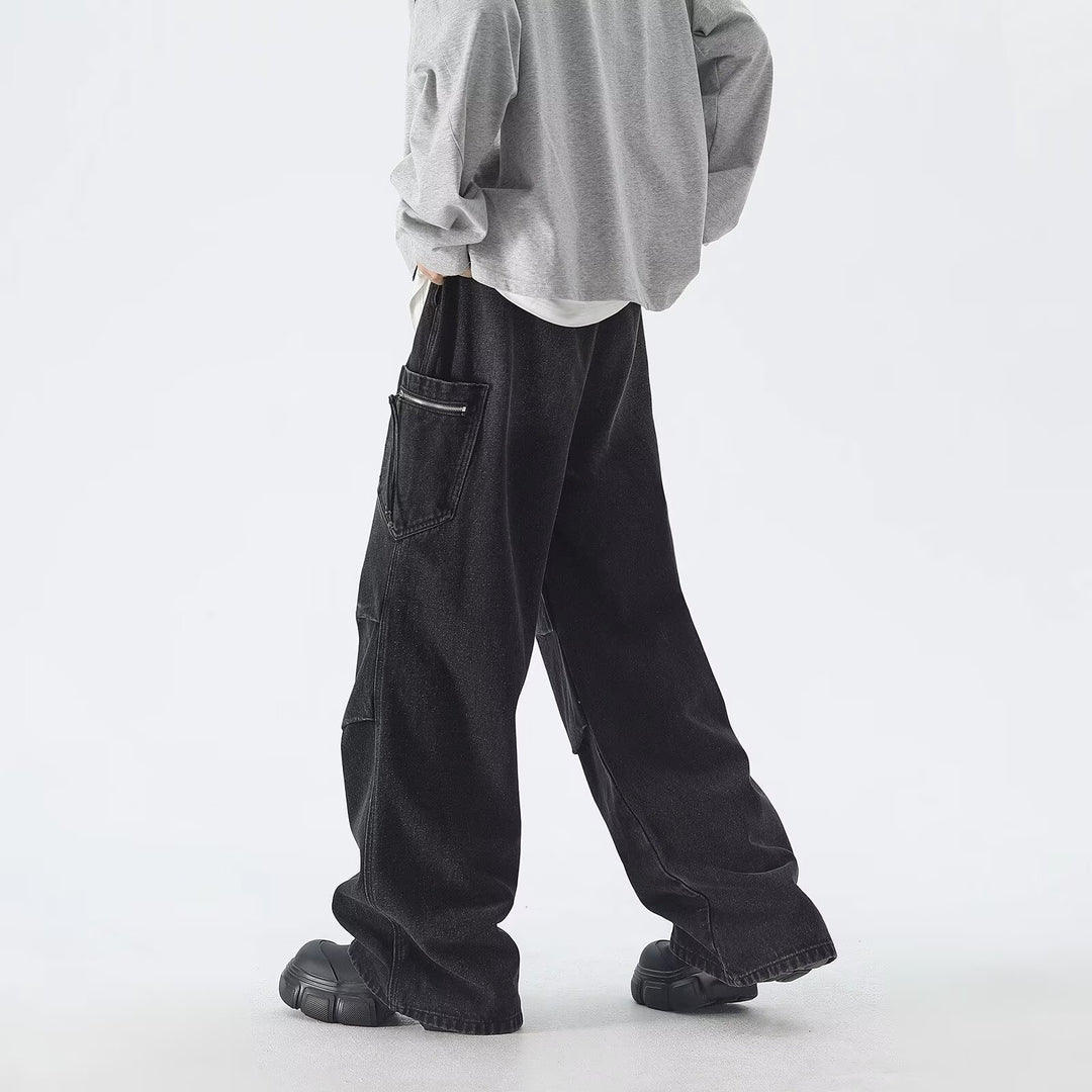 Herre bred denim-bukser med unikt strukturdesign og afslappet snit Stilla