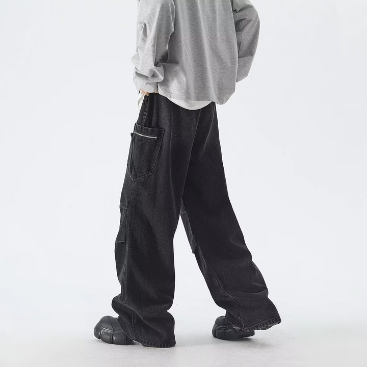 Herre bred denim-bukser med unikt strukturdesign og afslappet snit Stilla