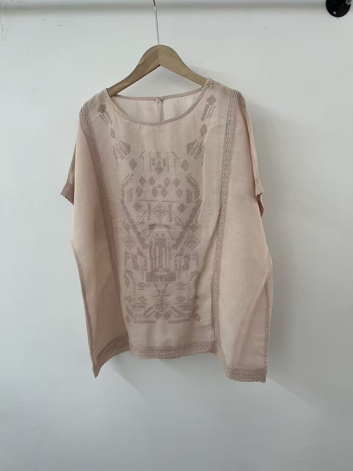 Femme Broderet Bohemian Tunika-Top Stilla