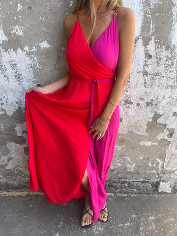 Dame Neckholder Maxi kjole med asymmetrisk fald Stilla