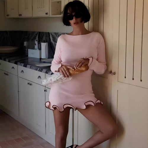 Dame afslappet minikjole med elegante flæsedetaljer Stilla