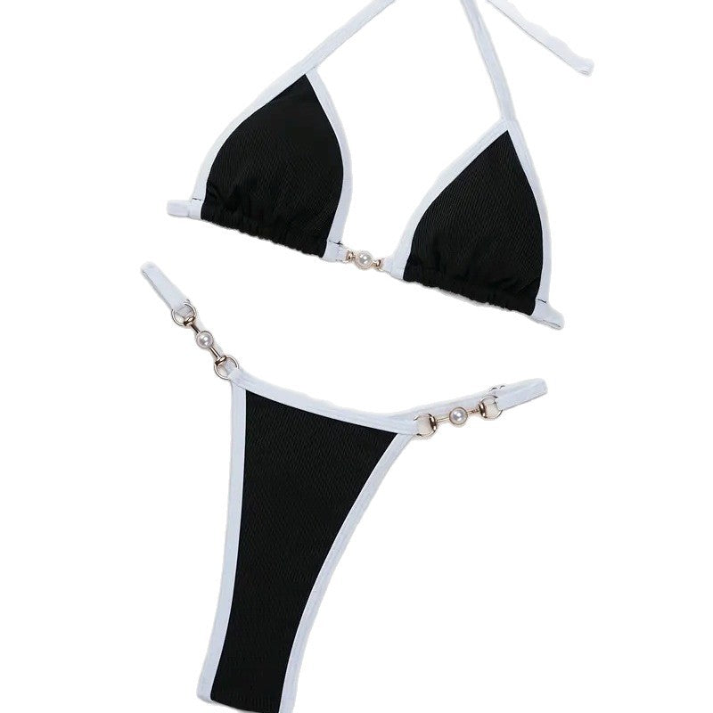 Dame Højskåret Rib-Bikini-Sæt Stilla