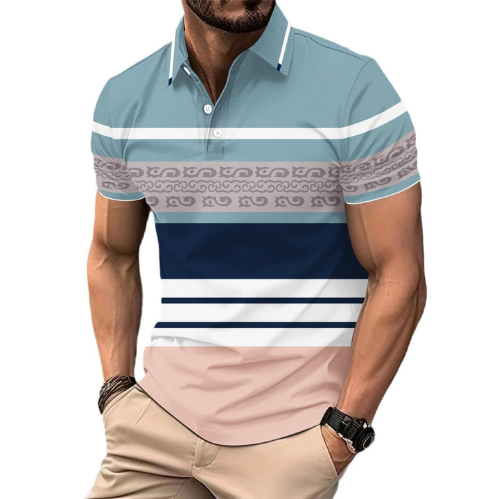 Herrer polo shirt med moderne stribedesign Stilla