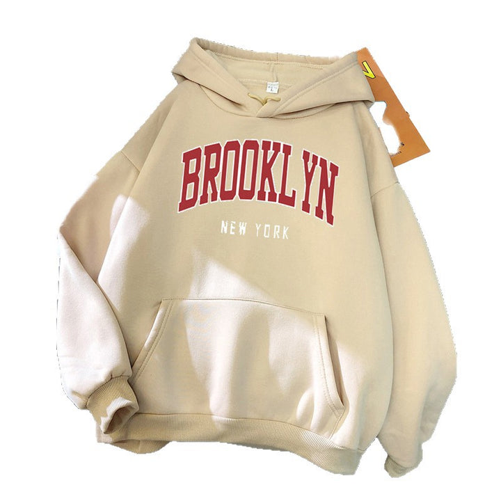 Kvinders hoodie med trendy Brooklyn print Skovae