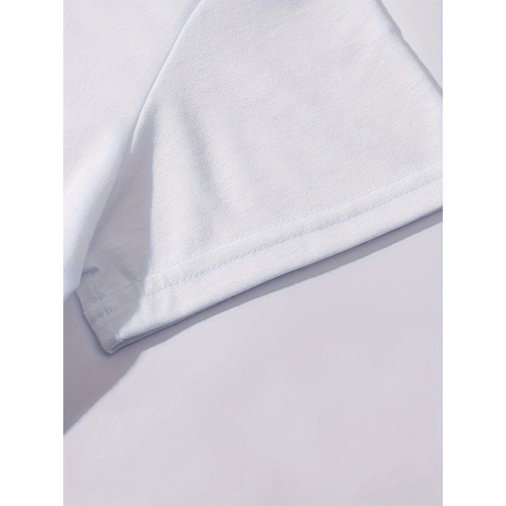 Dame T-shirt med kunstnerisk Santorini-motiv og afslappet snit Stilla