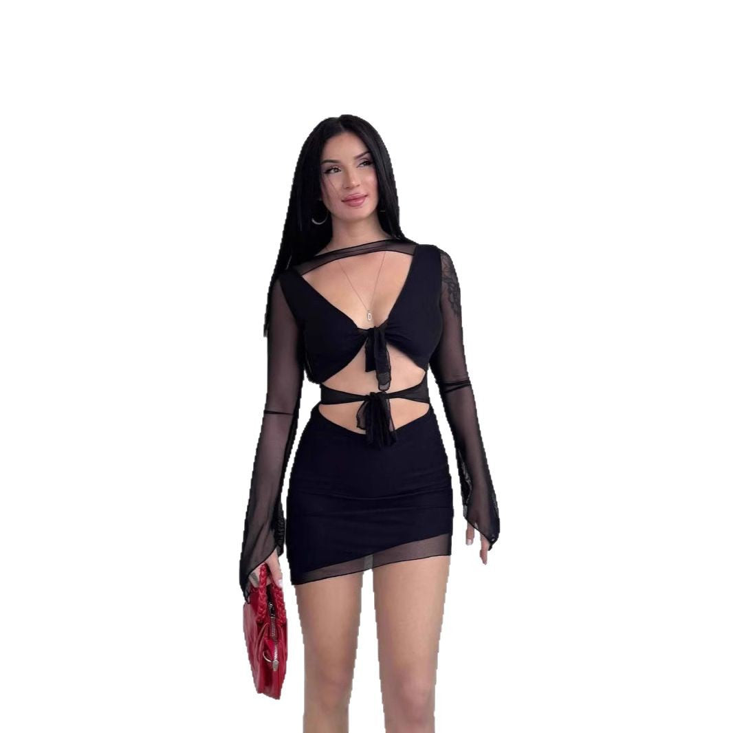 Dame Gennemsigtig Cut-Out Mini Kjole Stilla