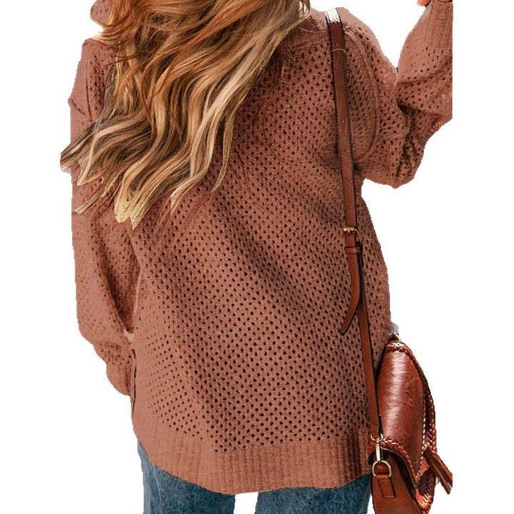 Damer luftig strikket sweater med moderne blonder mønster Stilla