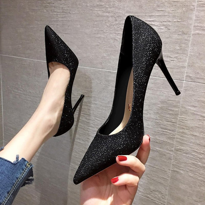 Dame Glitrende Spidsede Pumps Stilla