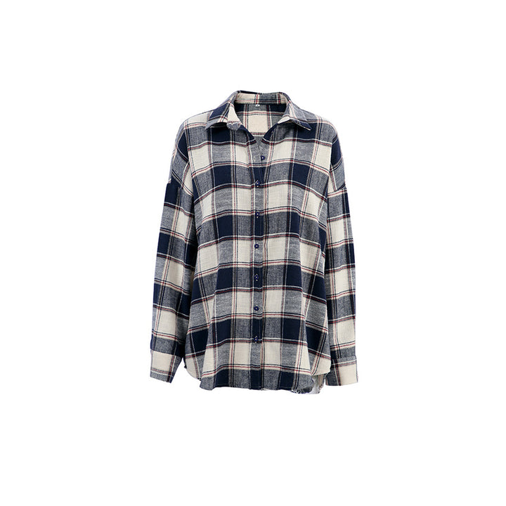 Dame Karo-Skjortejakke i afslappet oversized stil med praktiske lommer Stilla