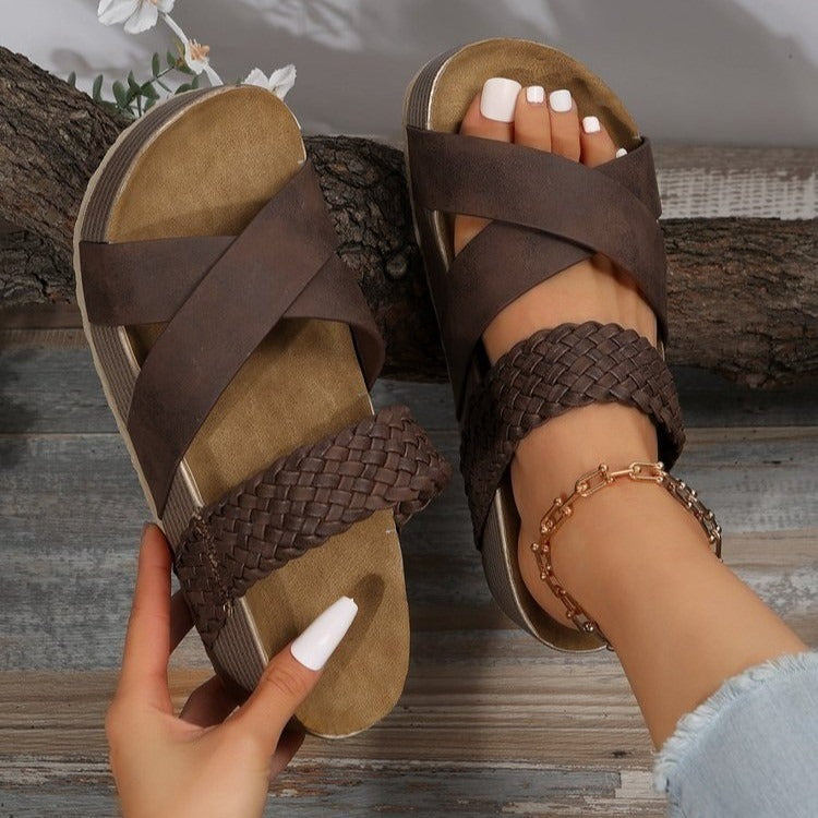 Dame Flettet Komfort Slip-On Sandaler Stilla