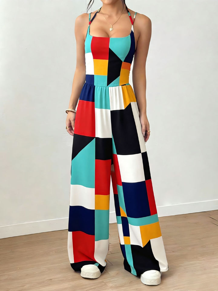 Dame Elegant Jumpsuit med brede ben og spaghetti-stropper Skovae