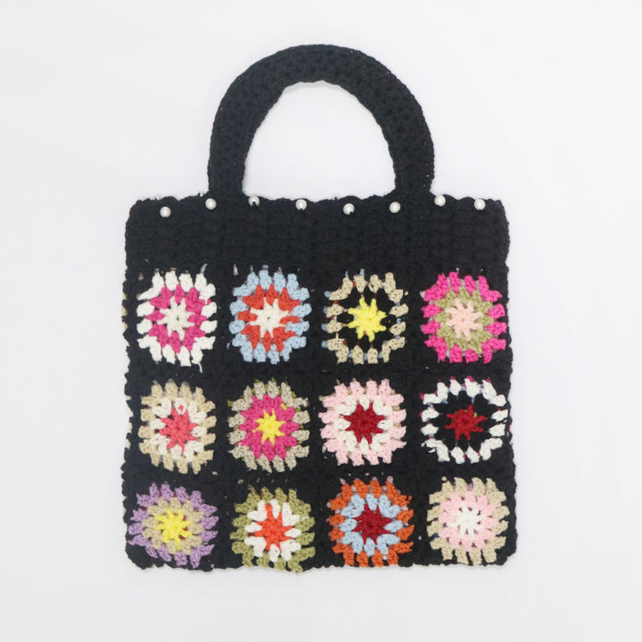 Dame hæklede taske i farverigt Granny-Square-design Stilla