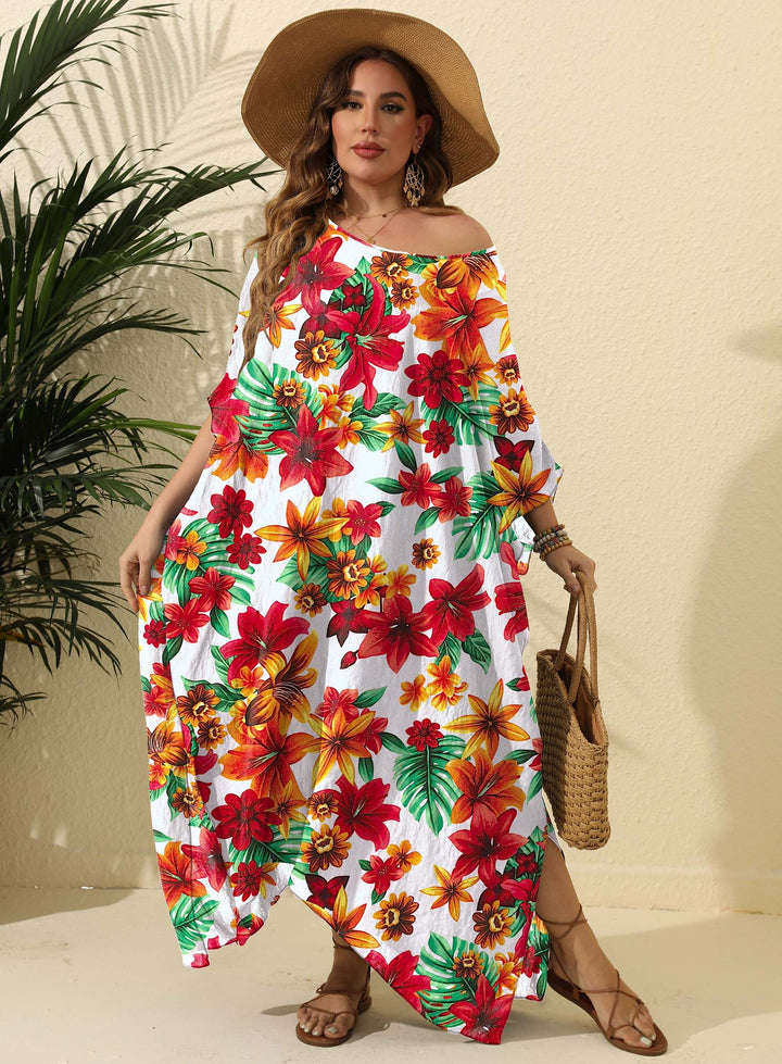 Kvinder Floral Tryk Maxi Cover-Up Kjole Stilla