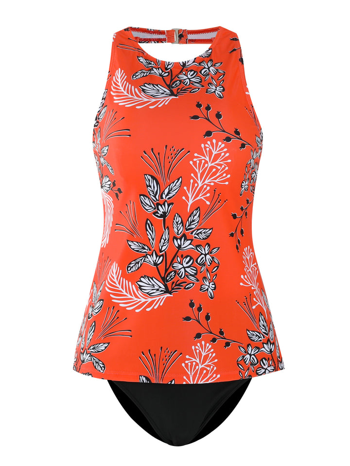 Dame Floral Print Badetunika Sæt Stilla
