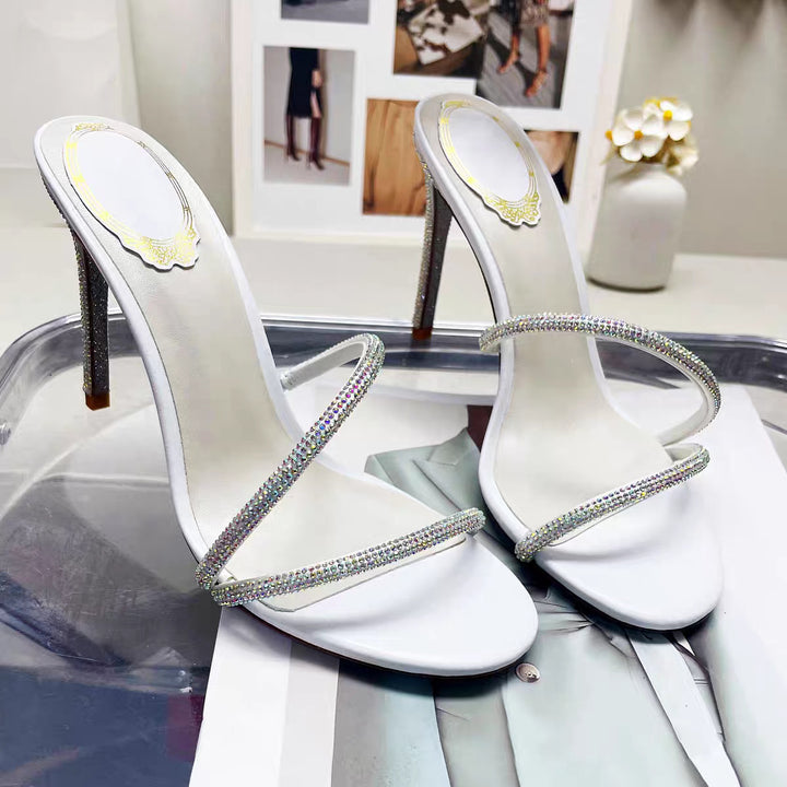 Femme Strass-besatte Riemchen High Heel Sandaler Stilla