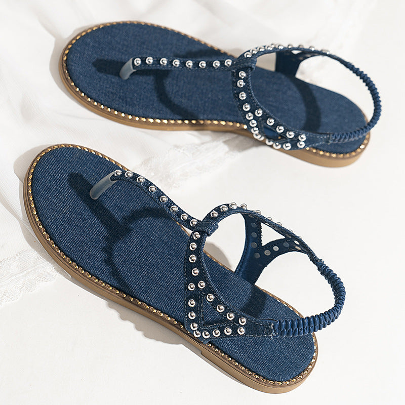 Dame Dekorative Perlen Tanga Sandaler Stilla