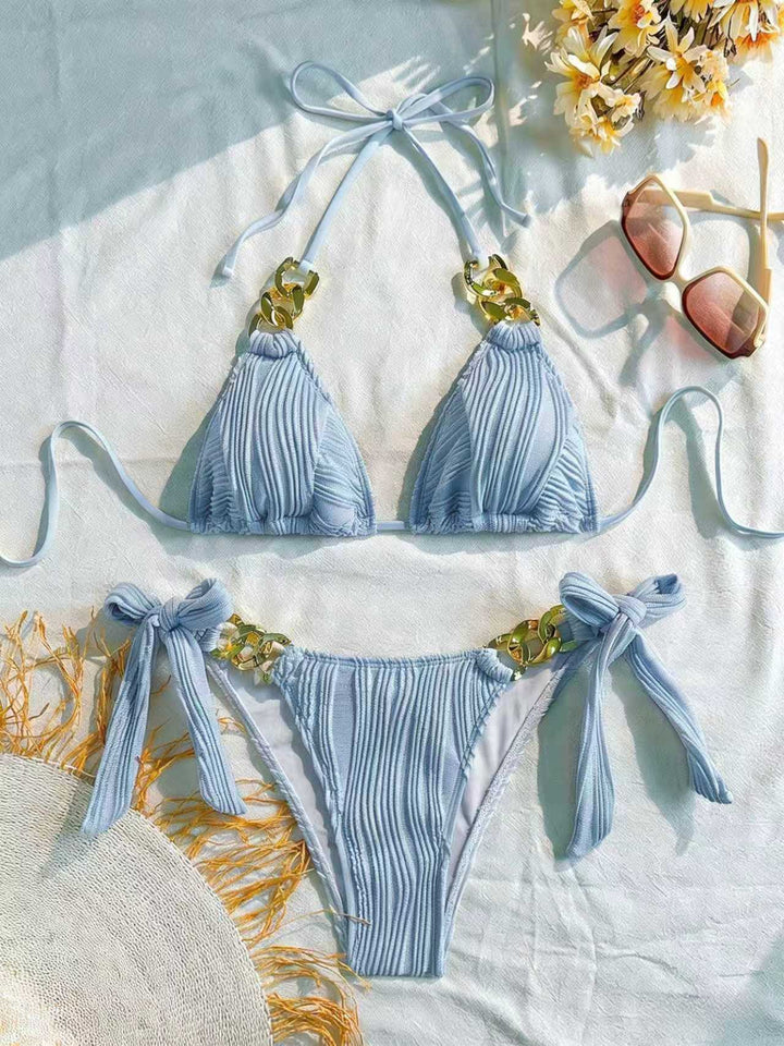 Dame Triangel-Bikini med elegant kæde-detalje Skovae