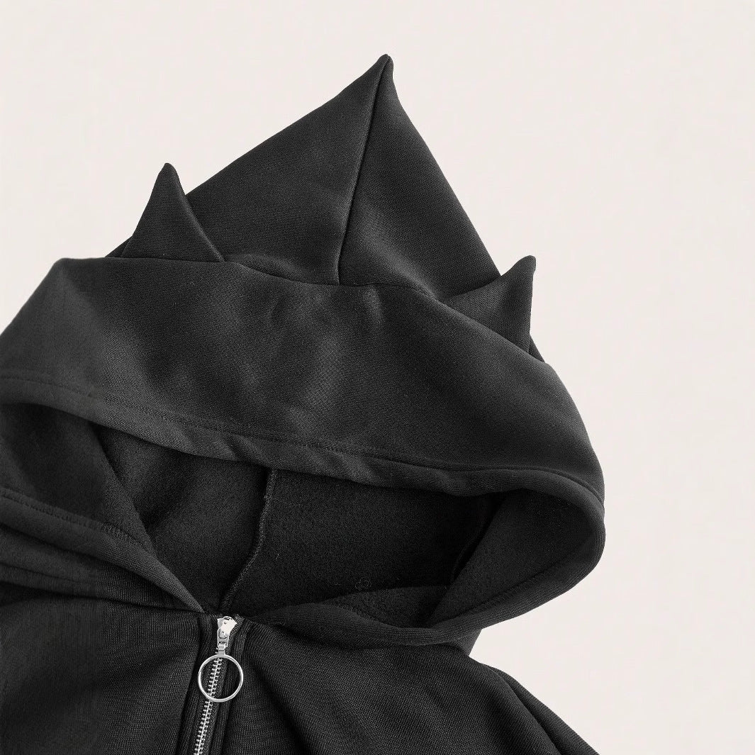 Kvindernes cropped hoodie med innovativ lynlås og voluminøse ærmer Stilla