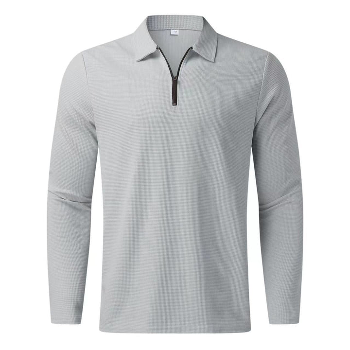 Herrer mode langærmet polo skjorte med innovativ lynlås åbning og åndbart design Stilla