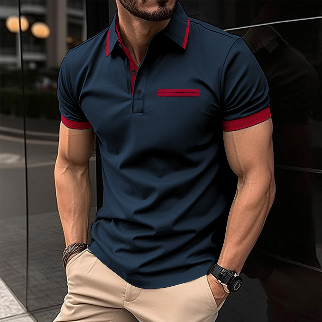 Herrer polo shirt med fashionable kontrastdetaljer og kvalitetsbomuld Stilla