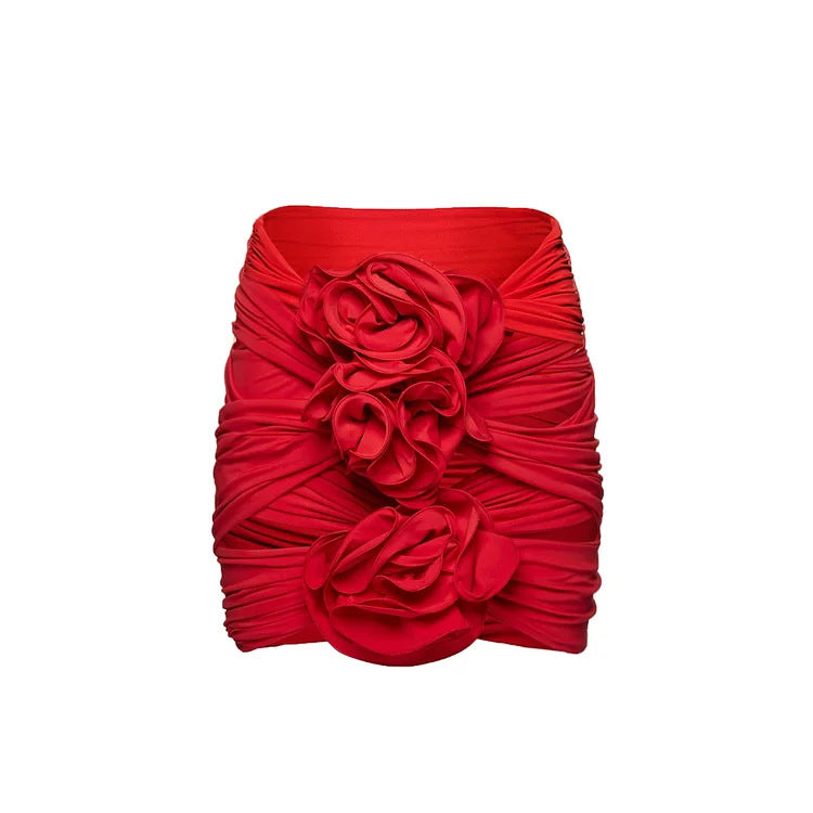Dame Elegant Ruffle Top med Blomsterdesign Skovae
