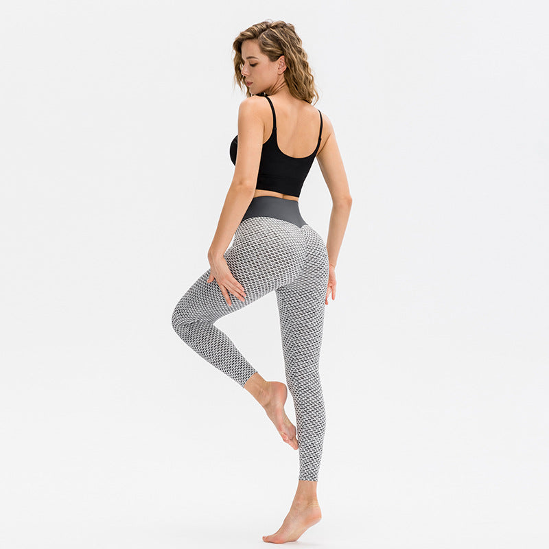 Dame Fitness-Leggings med høj talje og åndbart mesh-mønster Stilla