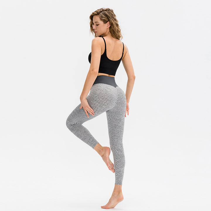 Dame Fitness-Leggings med høj talje og åndbart mesh-mønster Stilla