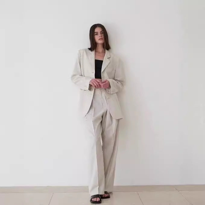 Dame elegante højtaljede plisserede bukser Stilla