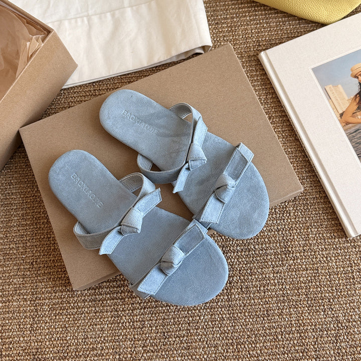 Femme Elegante Knotede Slide Sandaler Stilla