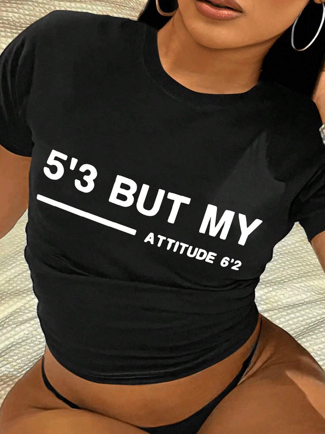 Dame Crop-T-shirt med kreativ telefon-design Skovae