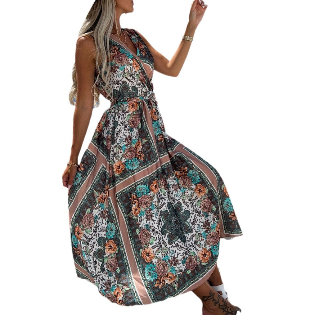 Kvinder Boheme Blomsterprint Maxi Kjole Stilla