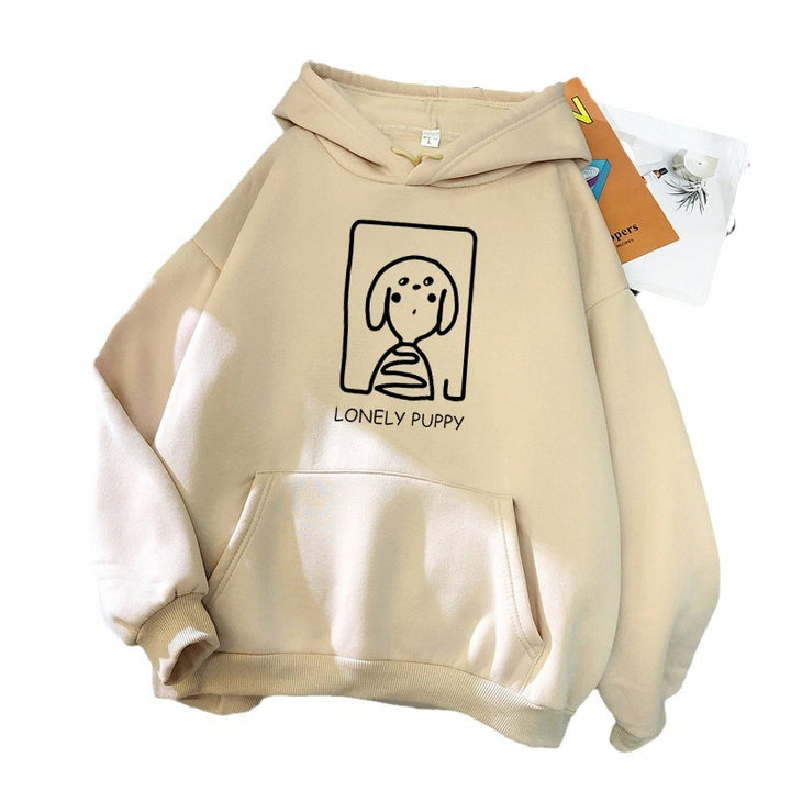 Kvinders hoodie med kreativt hundemotiv Skovae