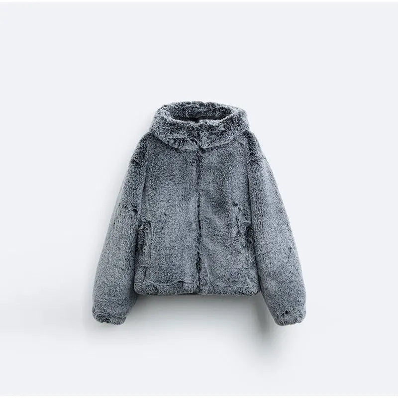 Damer Fluffy Faux Fur Jakke Stilla