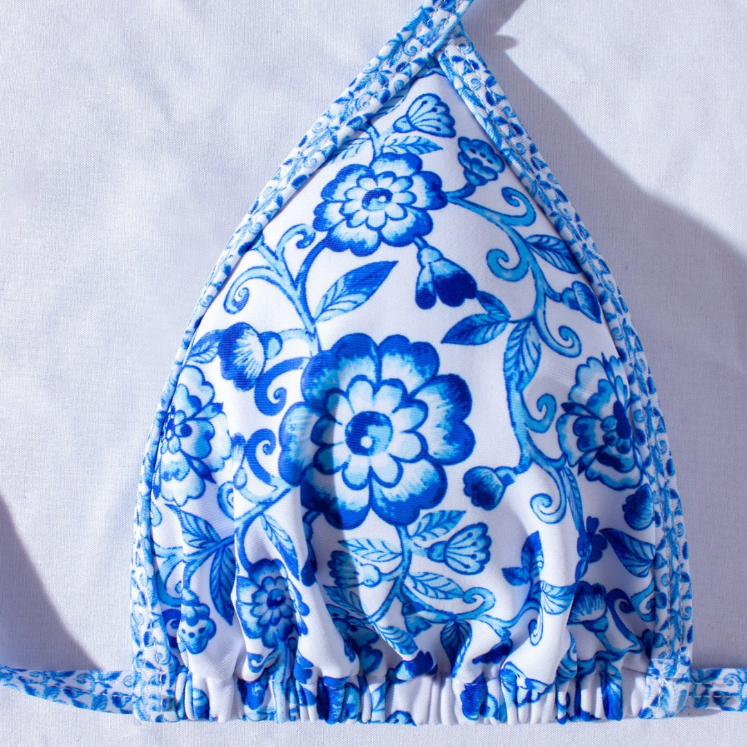 Dame Triangle-Bikini med boho-inspireret blomsterprint Skovae