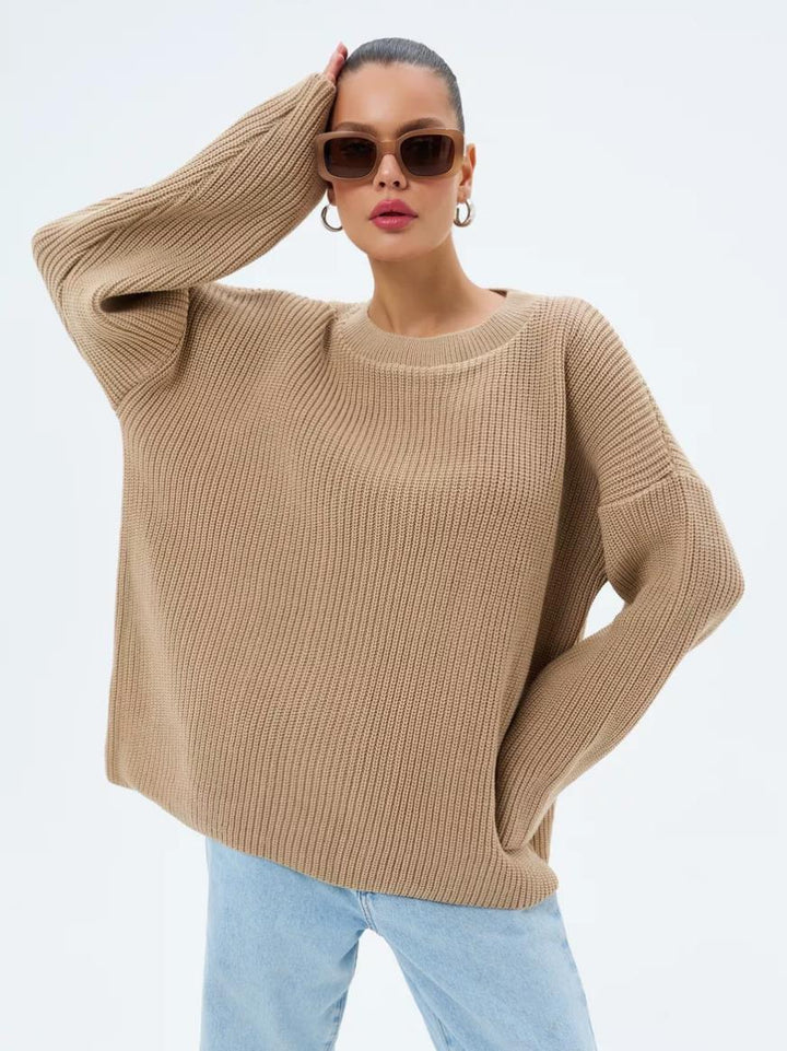 Dame Oversized Strikpullover med struktureret design og afslappet pasform Stilla