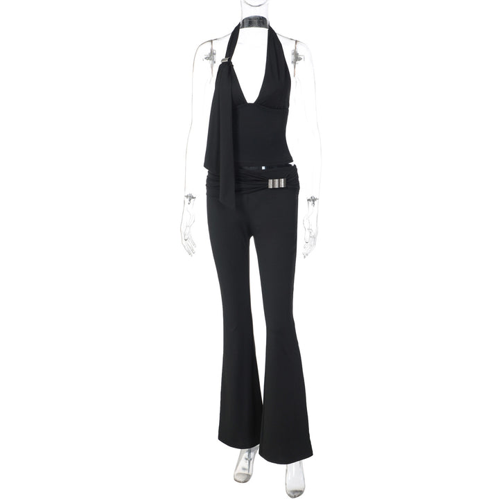 Dame jumpsuit med elegant halterdesign og smal pasform Skovae