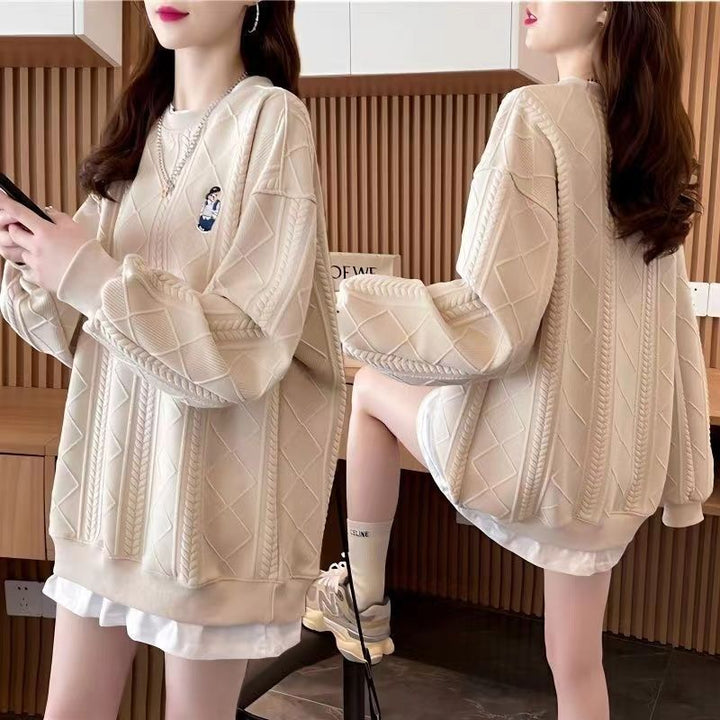 Damer Cozy Knit Sweater med Kabelmønster Stilla