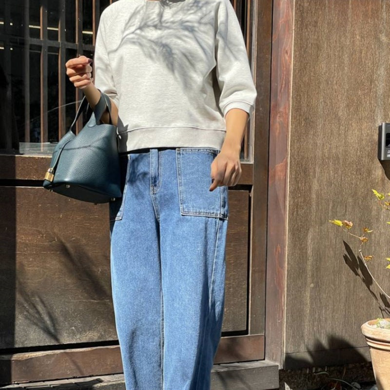 Dame casual sweatshirt med 3/4 ærmer Stilla