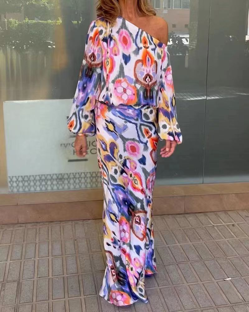 Dame Elegante Maxikjole med asymmetrisk snit og flydende stof Stilla