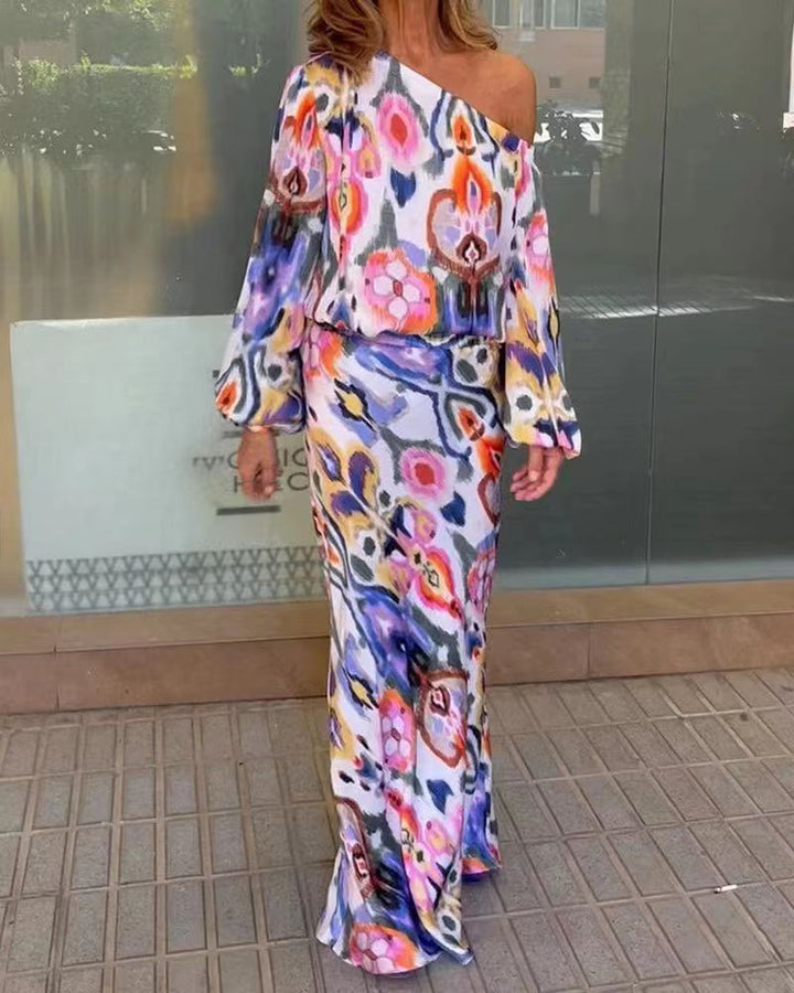 Dame Elegante Maxikjole med asymmetrisk snit og flydende stof Stilla
