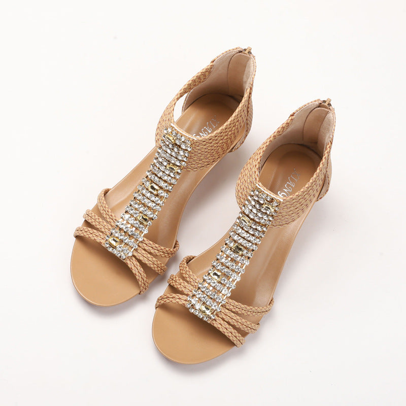 Dame Wedge-sandaler med glitrende applikationer og eksklusivt remdesign Stilla