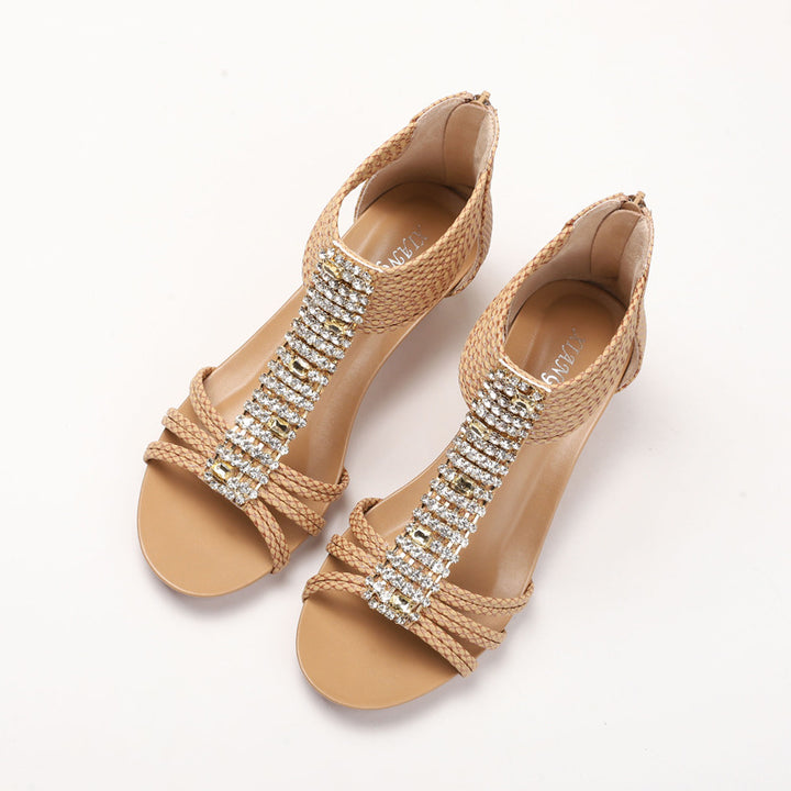 Dame Wedge-sandaler med glitrende applikationer og eksklusivt remdesign Stilla